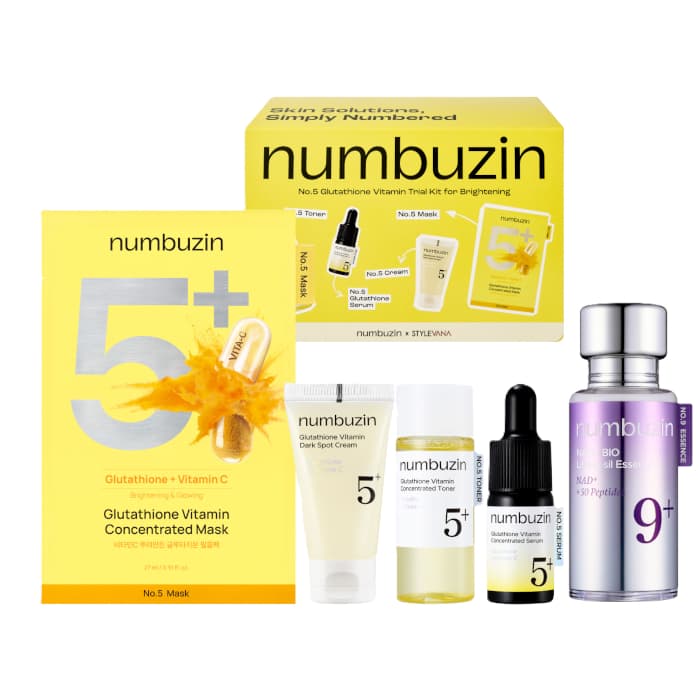 numbuzin - No.5+ Glutathione Vitamin Trial Kit for Brightening (Stylevana Exclusive) - 1 Set (4 Items) & No.9 NAD+ BIO.