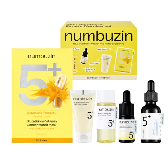 numbuzin - No.5+ Glutathione Vitamin Trial Kit for Brightening (Stylevana Exclusive) - 1 Set (4 Items) & No.5+ Glutathione.