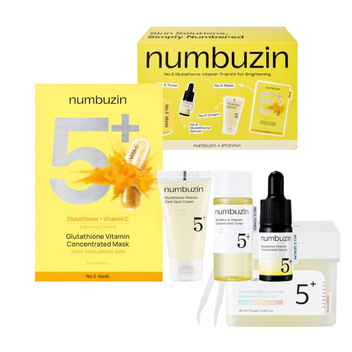 numbuzin - No.5+ Glutathione Vitamin Trial Kit for Brightening (Stylevana Exclusive) - 1 Set (4 Items) & No.5+ Glutathione.