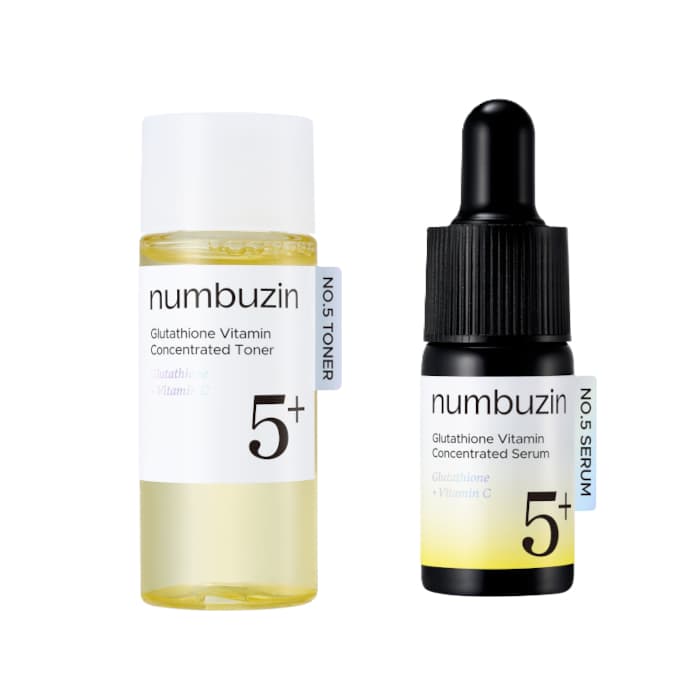 numbuzin - No.5+ Glutathione Vitamin Concentrated Toner - (1ea) & Serum - (1ea) Set