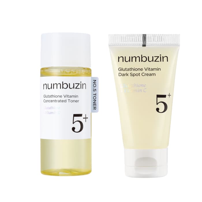 numbuzin - No.5+ Glutathione Vitamin Concentrated Toner - (1ea) & Dark Spot Cream - (1ea) Set