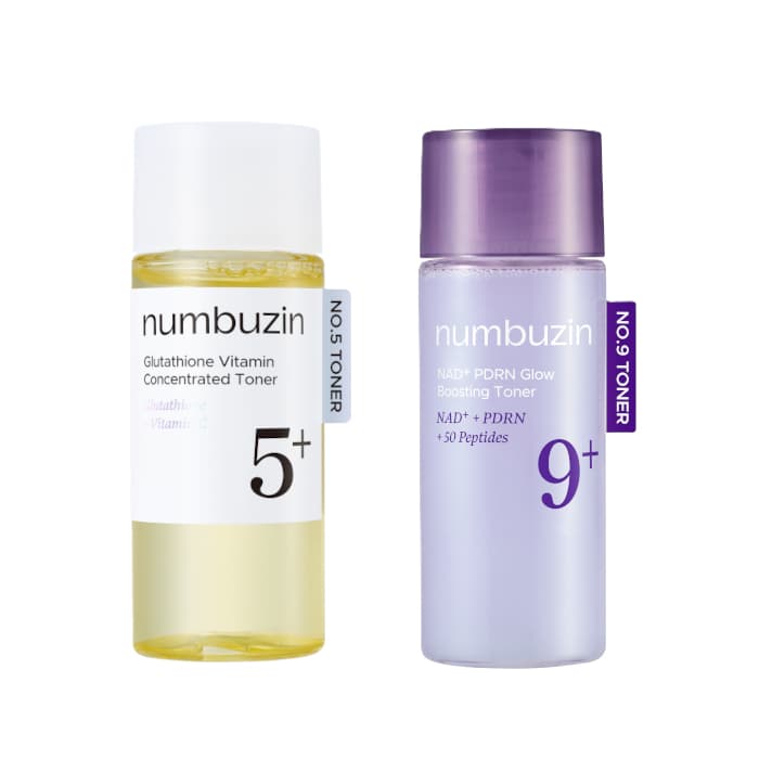 numbuzin - No.5+ Glutathione Vitamin Concentrated Toner - (1ea) & No.9 NAD+ PDRN Glow Boosting Toner - (1ea) Set