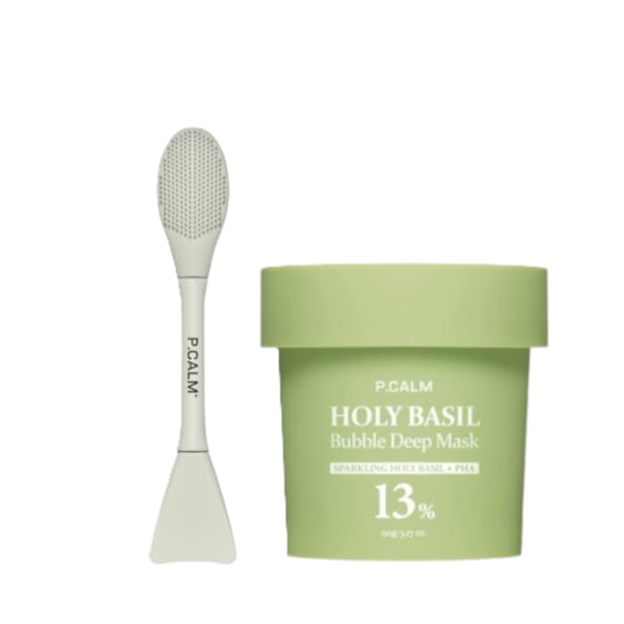 Holy Basil Bubble Deep Mask - (1ea) + Dual Pore Cleansing Brush (1ea) Set
