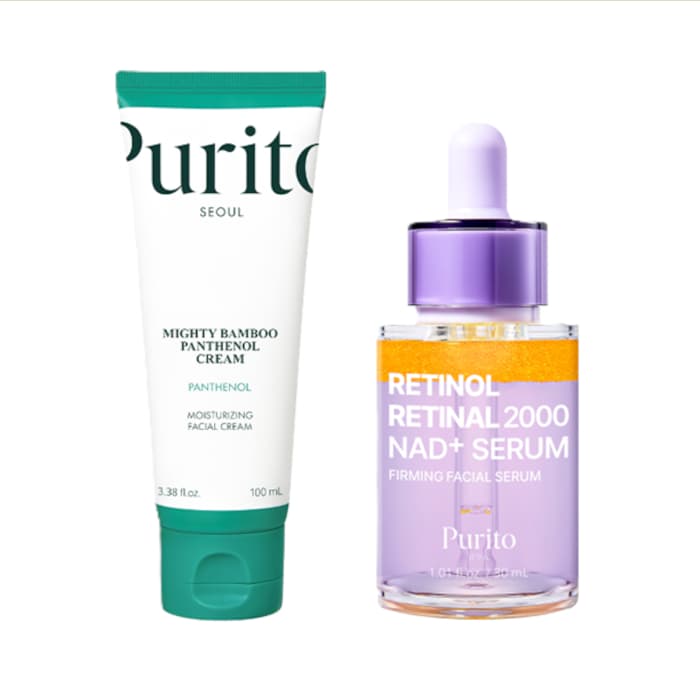 Retinol Retinal 2000 NAD+ Serum i Mighty Bamboo Panthenol Cream zestaw