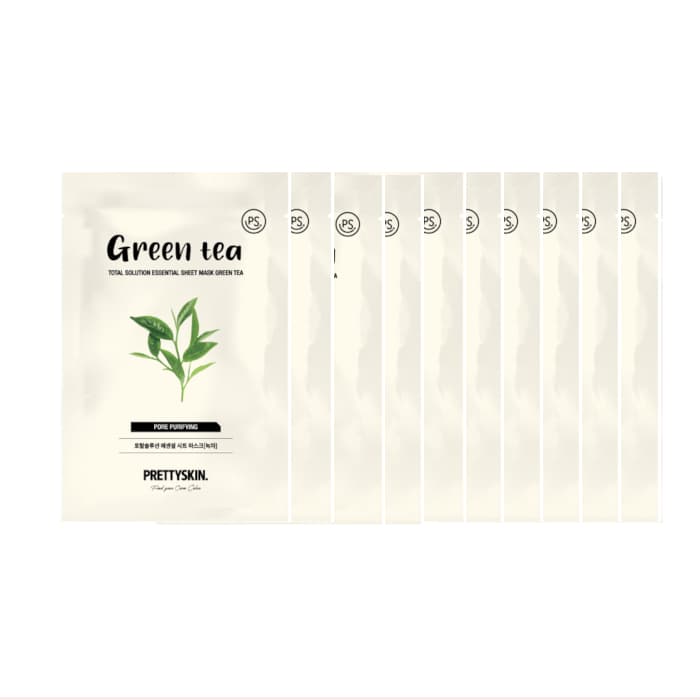 PRETTYSKIN - Total Solution Essential Sheet Mask - Green Tea (.) Set