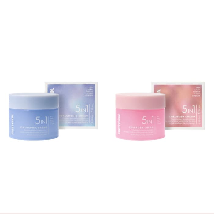 PRETTYSKIN - 5In1 Hyaluronic Cream - (.) + 5In1 Collagen Cream - (.) Set