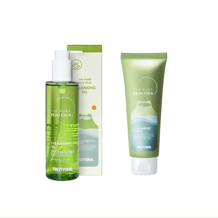 PRETTYSKIN - The Pure Jeju Cica Cleansing Foam - (.) + Cleansing Oil - (.) Set
