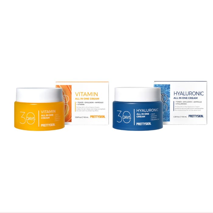 PRETTYSKIN - 30 Days All In One Vitamin Cream - (.) + Hyaluronic Cream - (.) Set