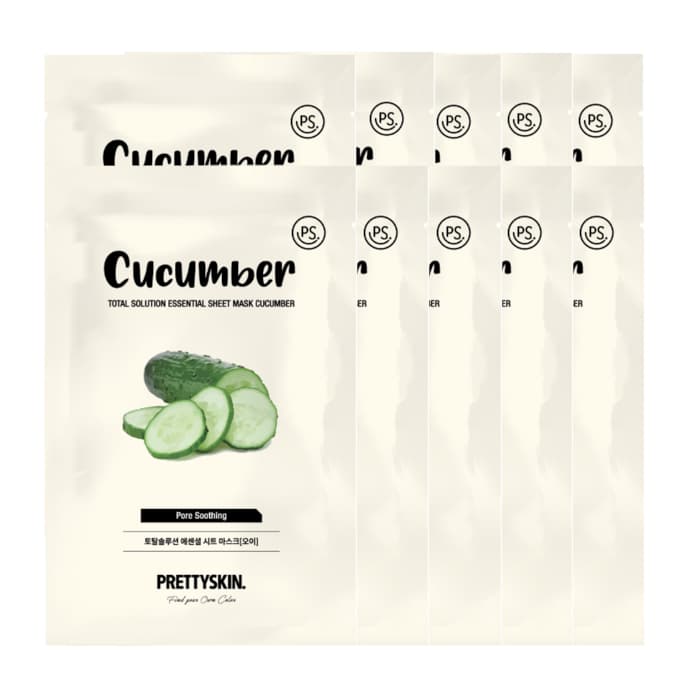 PRETTYSKIN - Total Solution Essential Sheet Mask -. - Cucumber (.) Set