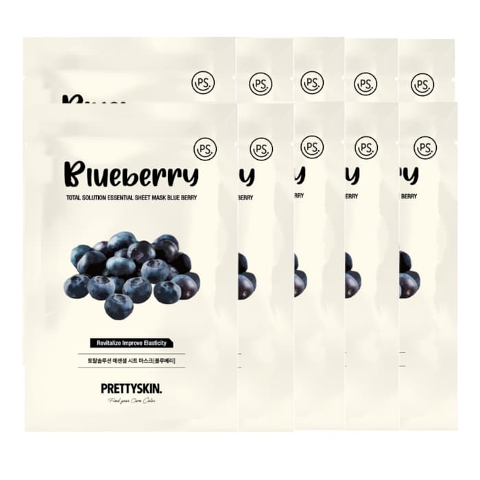 PRETTYSKIN - Total Solution Essential Sheet Mask -. - Blueberry (.) Set