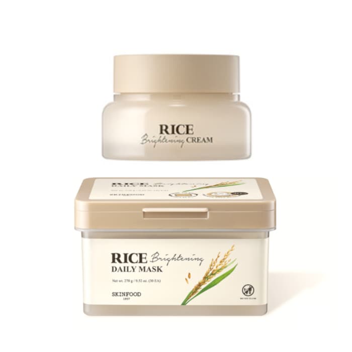 Rice Brightening Cream - (.) + Daily Mask -. Set