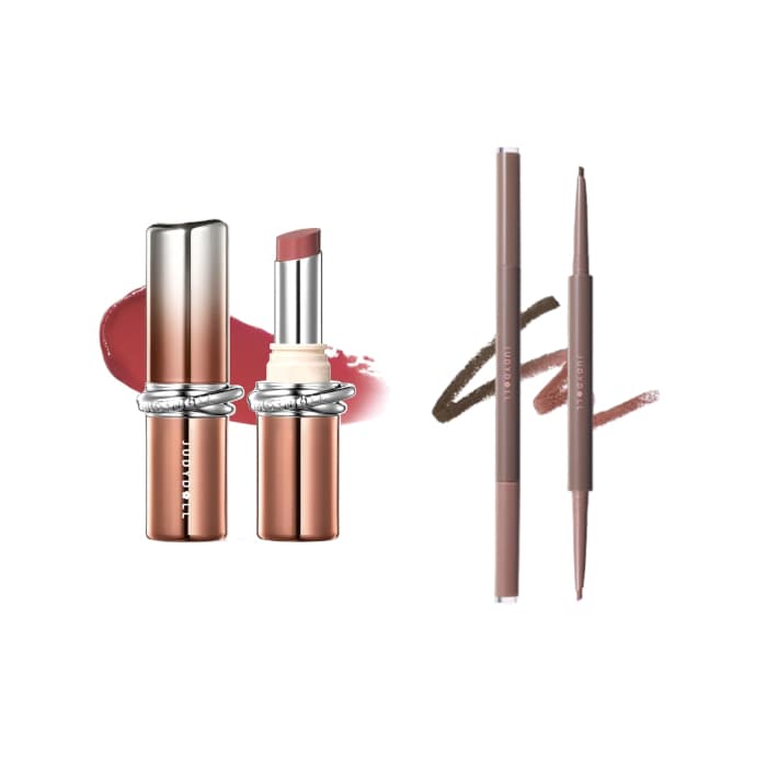 zestaw: PDRN Stay Shine #102 Effortless Nude + Gel Eyeliner #02 Caramel Pink Brown