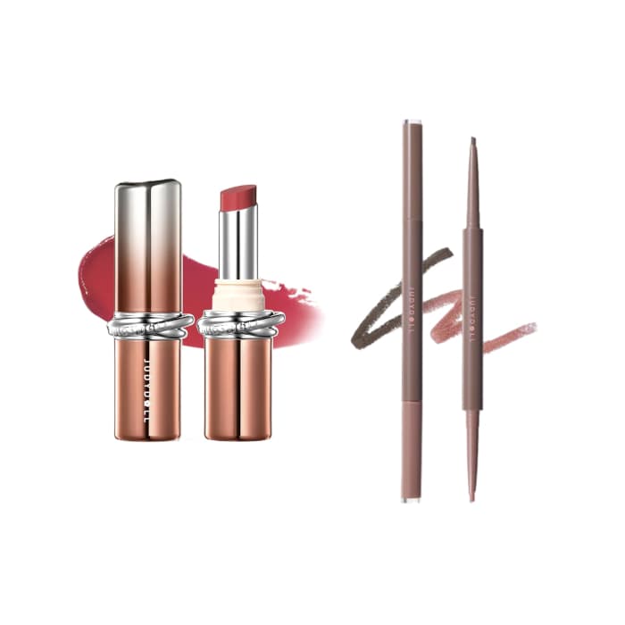 zestaw: PDRN Stay Shine #106 Powerful Nude + Gel Eyeliner #03 Sakura Grey Brown