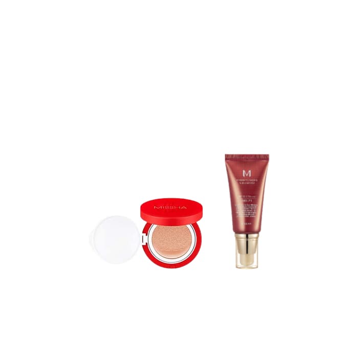 M Perfect Cover BB Cream - - #23 Natural Beige X MISSHA - Velvet Finish Cushion SPF50+ PA+++ - - 21