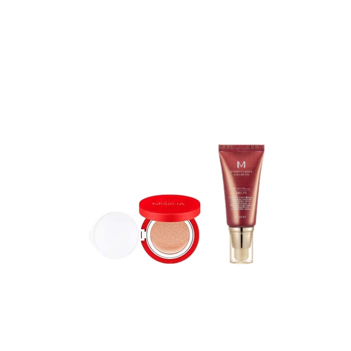 M Perfect Cover BB Cream - - #23 Natural Beige X MISSHA - Velvet Finish Cushion SPF50+ PA+++ - - 23