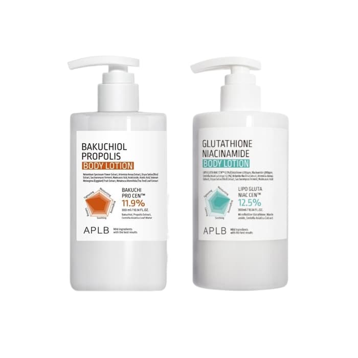 Glutathione Niacinamide Body Lotion - (1ea) & Bakuchiol Propolis Body Lotion - (1ea) Set