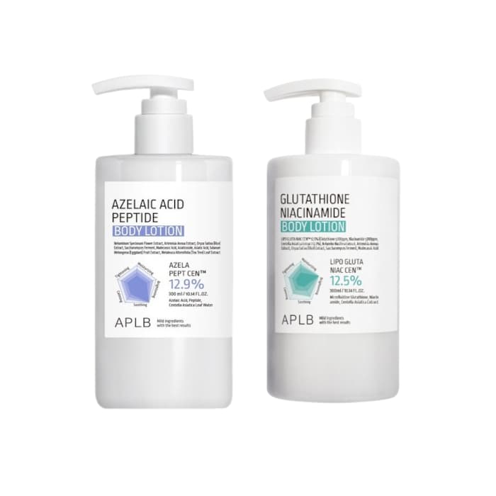 Glutathione Niacinamide Body Lotion - (1ea) & Azelaic Acid Peptide Body Lotion - (1ea) Set