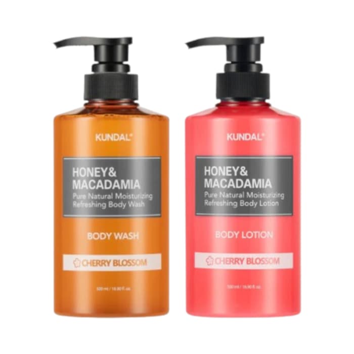 Honey & Macadamia Pure Body Wash + Lotion - Set - Cherry Blossom