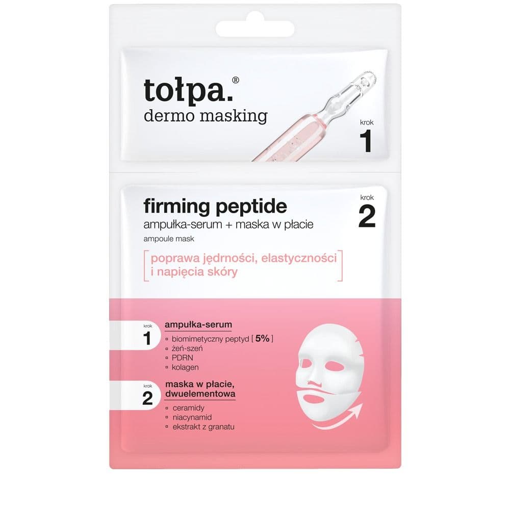dermo masking dwuetapowa maska w płachcie, firming peptide ampoule mask