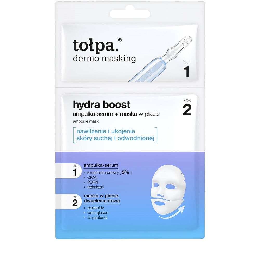 dermo masking dwuetapowa maska w płachcie, hydra boost ampoule mask