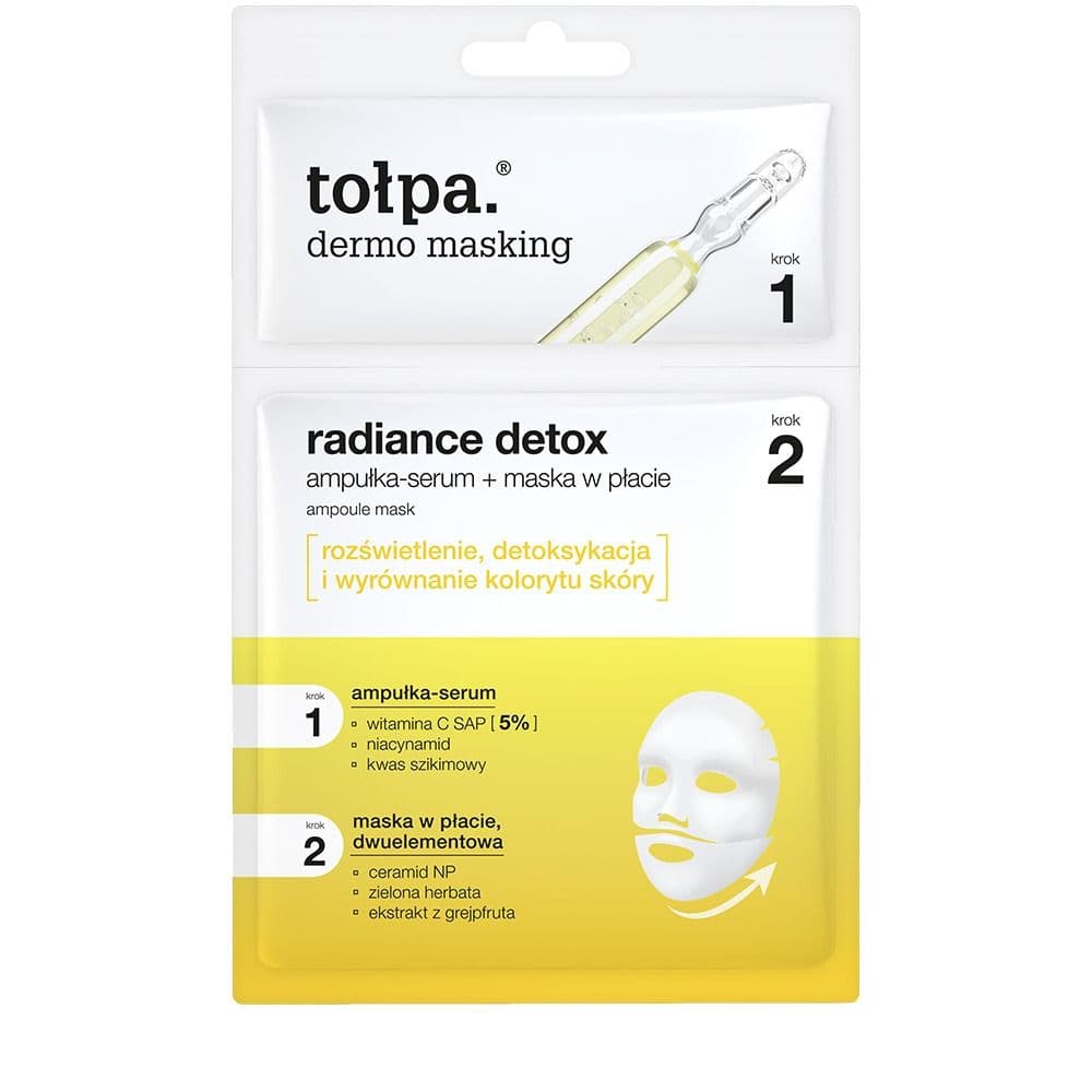 dermo masking dwuetapowa maska w płachcie, radiance detox ampoule mask