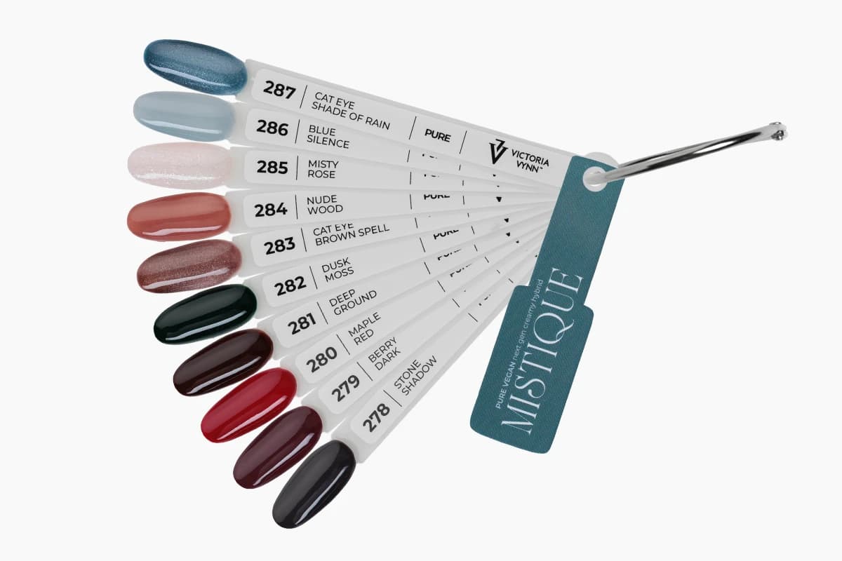 Color Chart Pure Vegan Mistique 278–287 wzornik wymalowany