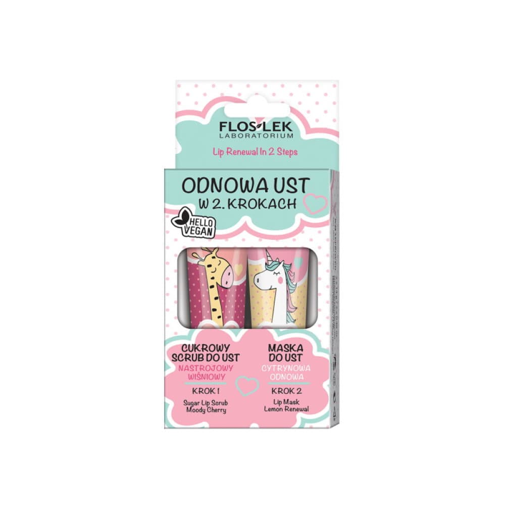 Zestaw do ust Vege Moody Cherry Peeling do ust + cytrynowa maska odnawiająca do ust