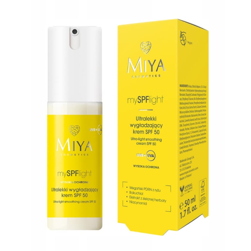 mySPFlight, ultralekki wygładzający krem SPF 50 do twarzy