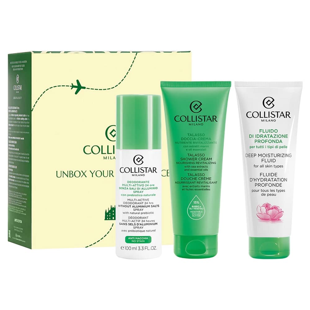 Unbox Your Confidence zestaw dezodorant w sprayu + fluid głęboko nawilżający + kremowy żel pod prysznic (W)