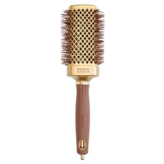 Expert Blowout Straight - Kwadratowa szczotka do modelowania włosów - Gold & Brown - 50 mm