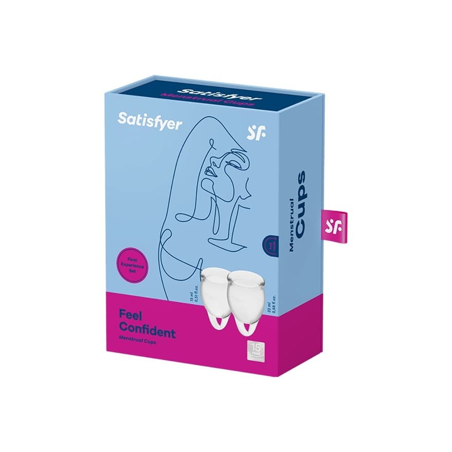 Feel Confident Menstrual Cup zestaw kubeczków menstruacyjnych + Transparent