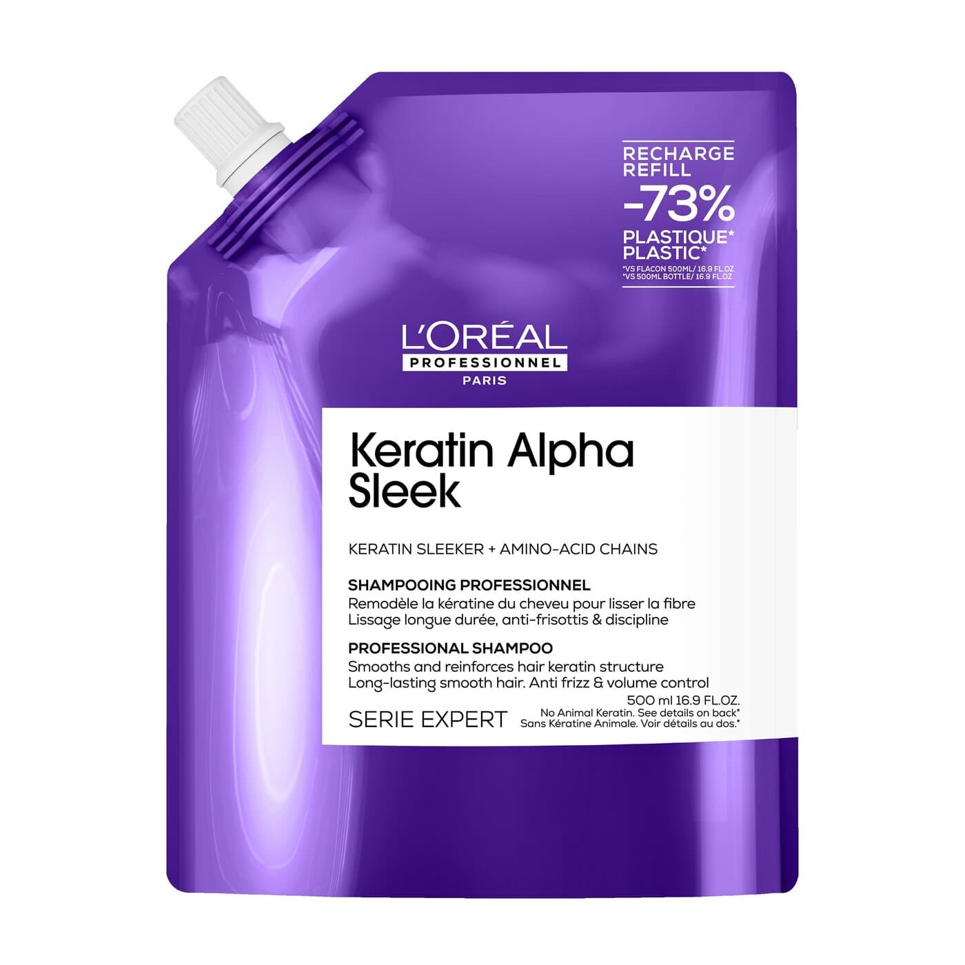 Professionnel Serie Expert Keratin Alpha Sleek szampon dla gładkiego wyglądu włosów Refill