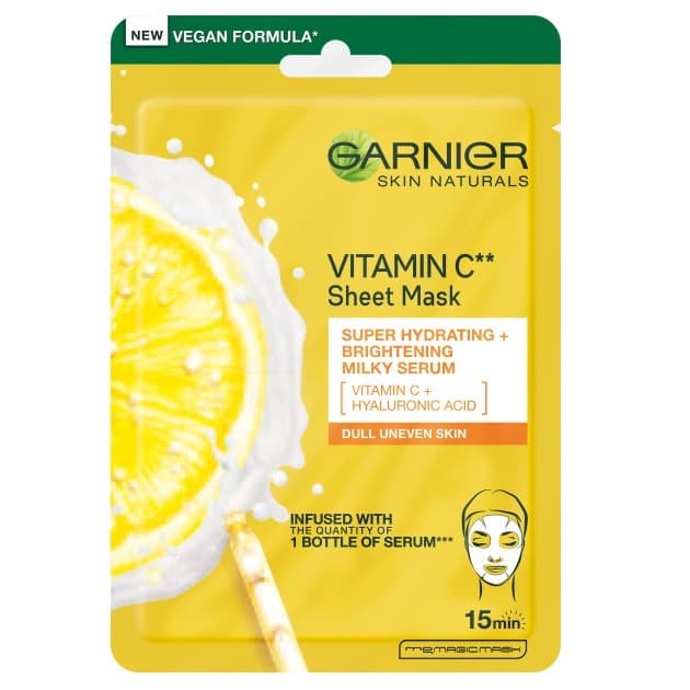 Skin Naturalsmleczna maska na tkaninie rozświetlająca z witaminą C