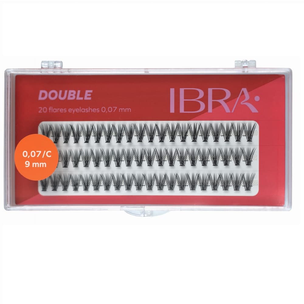 Ibra Kępki sztucznych rzęs Double Knot-Free 0.07 C-9mm