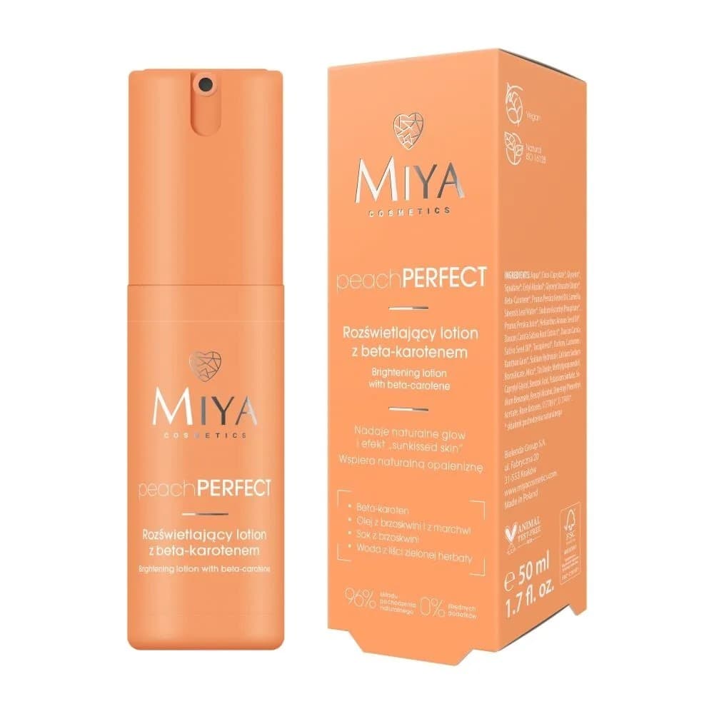 peachPERFECT, rozświetlający lotion do twarzy z beta-karotenem
