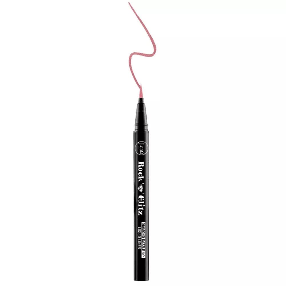 Rock and Glitz Diamond Dazzle Liquid Liner, połyskujący eyeliner w pisaku, Rosy glam