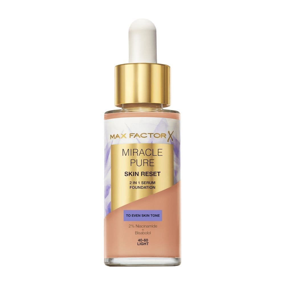 Miracle Pure 2w1 Skin Reset pielęgnujący podkład z serum o wegańskiej formule 40-60 Light