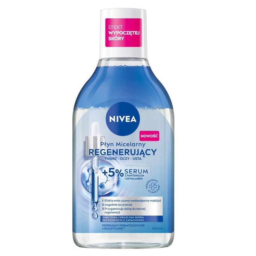 dwufazowy regenerujący płyn micelarny do twarzy z 5% serum