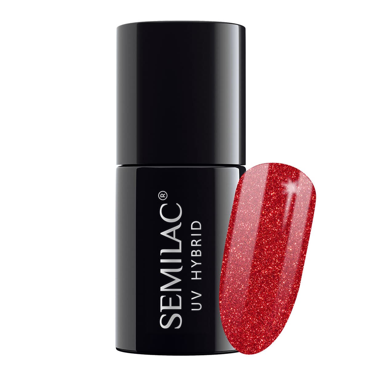 Lakier Hybrydowy Do Paznokci Glitter Red 025 Brokat Czerwień