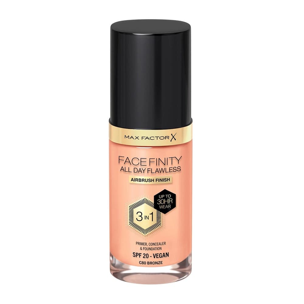 Facefinity All Day Flawless 3w1 kryjący podkład w płynie C80 Bronze