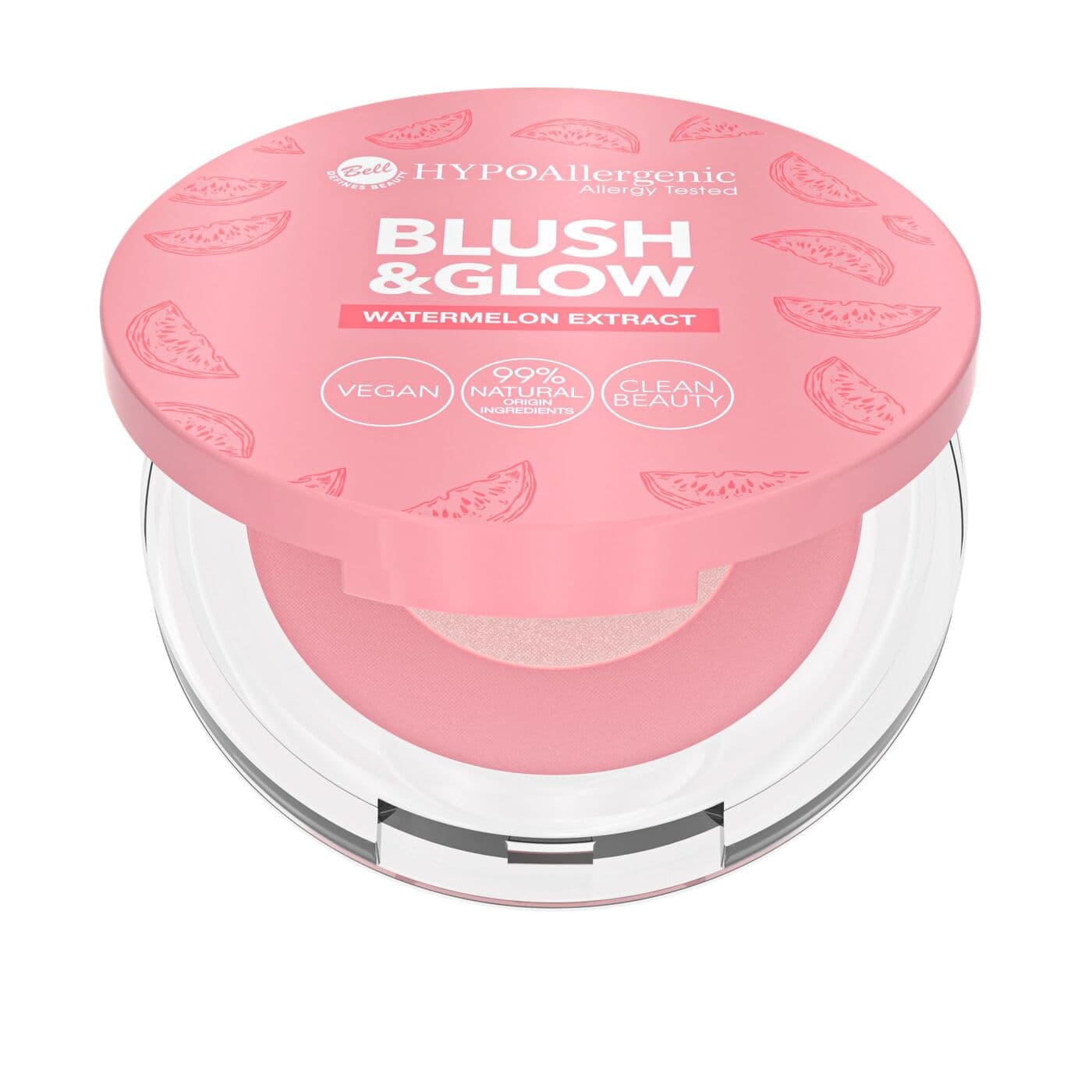 HYPO Blush&Glow 01, hypoalergiczny rozświetlający róż
