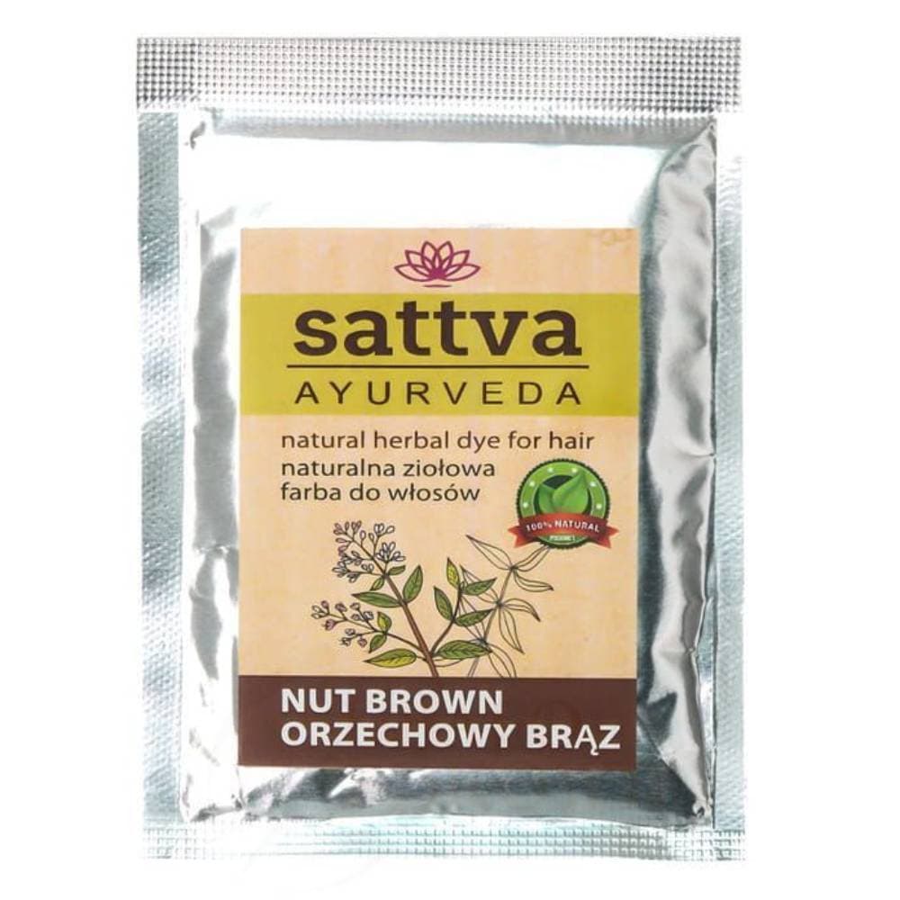 Sattva Natural Herbal Dye for Hair naturalna ziołowa farba do włosów Nut Brown