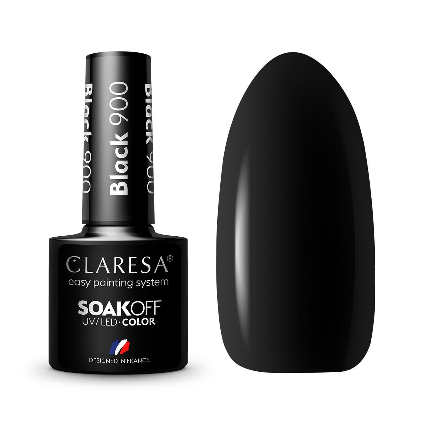 SOAK OFF UV/LED - BLACK & WHITE - Lakier hybrydowy do paznokci - - Black 900