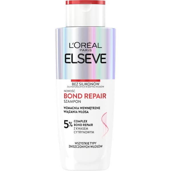 Loreal Elseve Bond Repair Szampon wzmacniający do włosów z kwasem cytrynowym - Wszystkie typy zniszczonych włosów