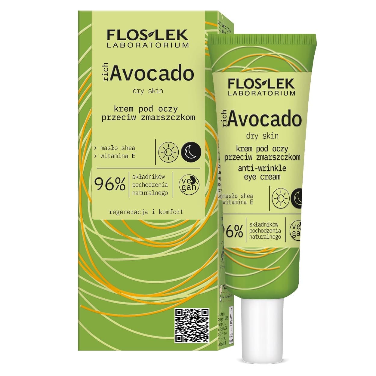 Floslek Rich Avocado Przeciwzmarszczkowy Krem Pod Oczy z Witaminą E