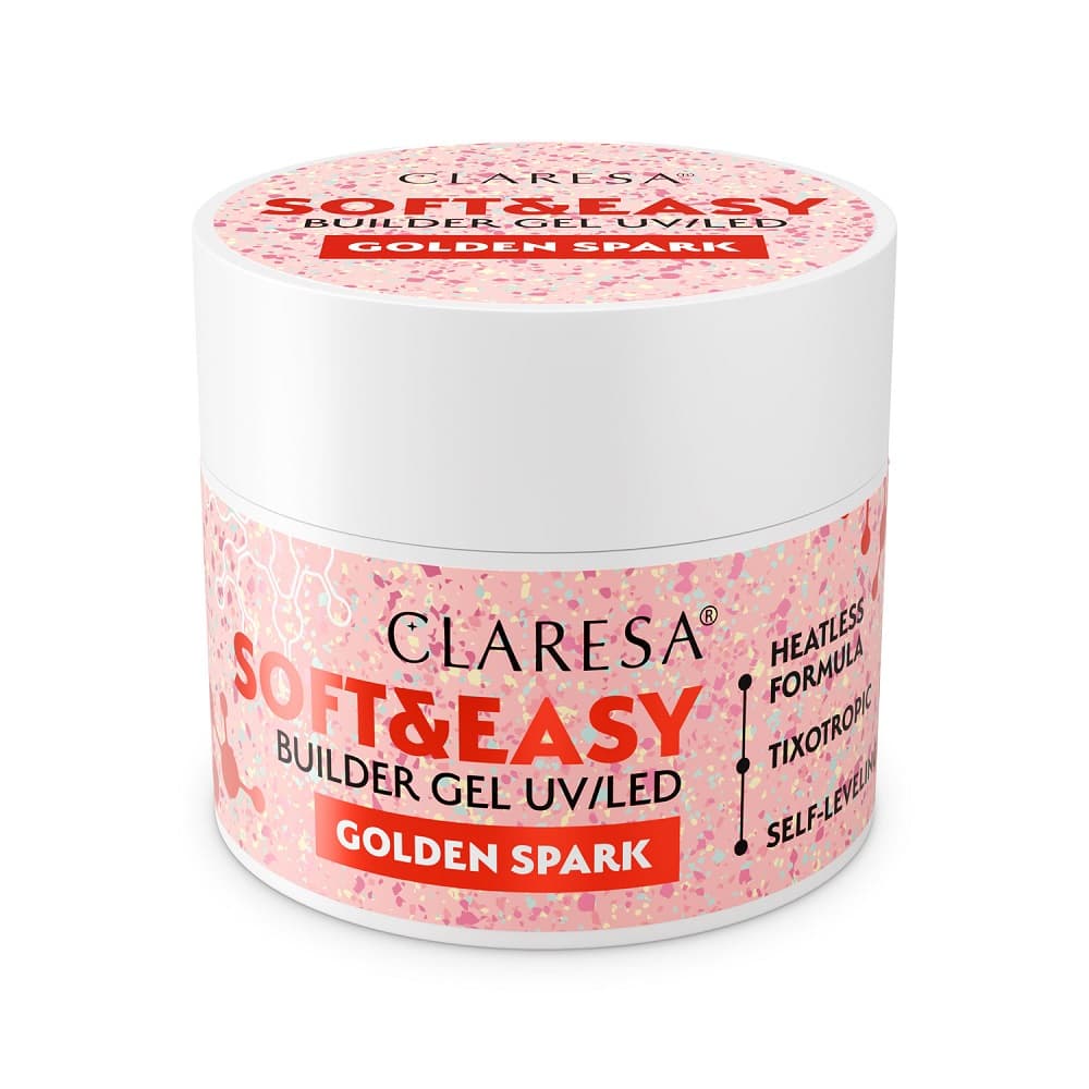 Soft Easy Builder Gel Żel Budujący UV/LED Golden Spark Beżowy