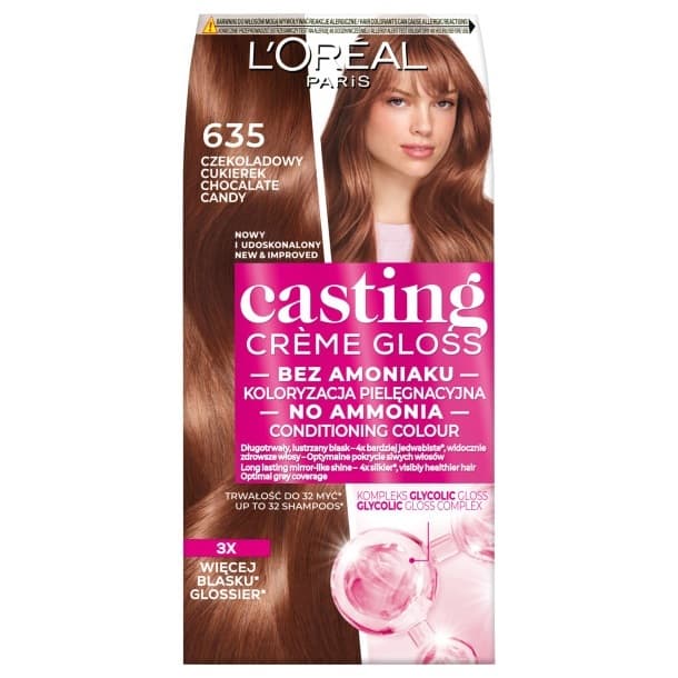 Loreal Casting Creme Gloss Farba do włosów - 635 Czekoladowy Cukierek (,,)