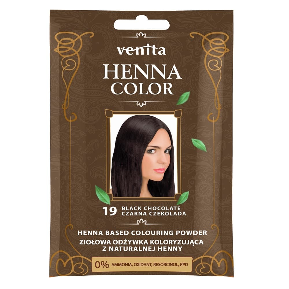 Henna Color Ziołowa odżywka koloryzująca z henną do włosów - 19 Czarna czekolada