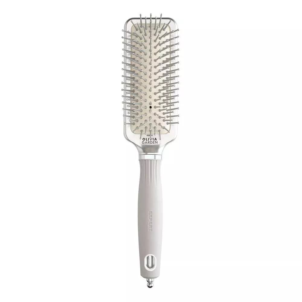 Expert Care Rectangular, szczotka z nylonowym włosiem do włosów, Nylon Bristles Silver