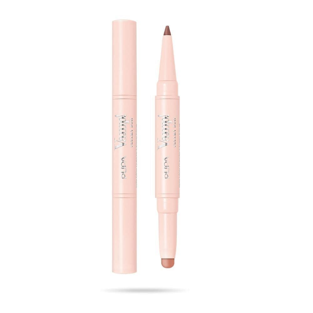 PUPA Vamp! Creamy Duo, pomadka i konturówka do ust, Medium Nude, 0,8+